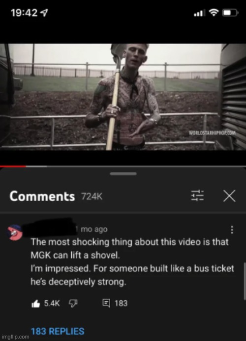 machine gun kelly IS deceptively strong | image tagged in rare,insults | made w/ Imgflip meme maker