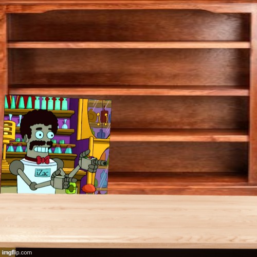 Robot Bartender empty shelves shop-s.top 4sale template | image tagged in 4sale,robot bartender,alcohol,futurama,empty shelves,storefront | made w/ Imgflip meme maker