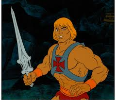 High Quality He-Man with powersword dark background template Blank Meme Template