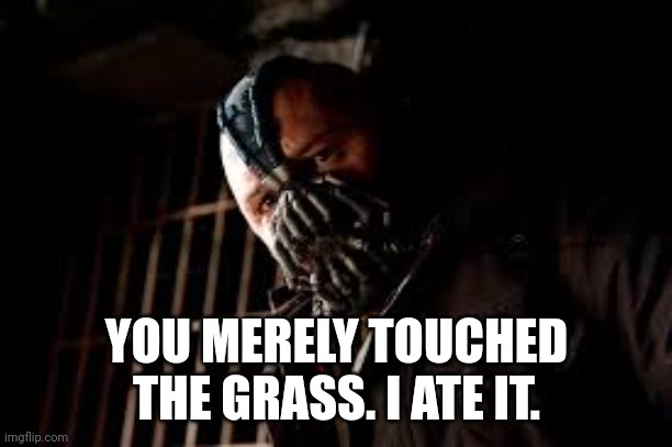You Merely Adopted X I Was Born In It,Molded By It | YOU MERELY TOUCHED THE GRASS. I ATE IT. | image tagged in you merely adopted x i was born in it molded by it | made w/ Imgflip meme maker