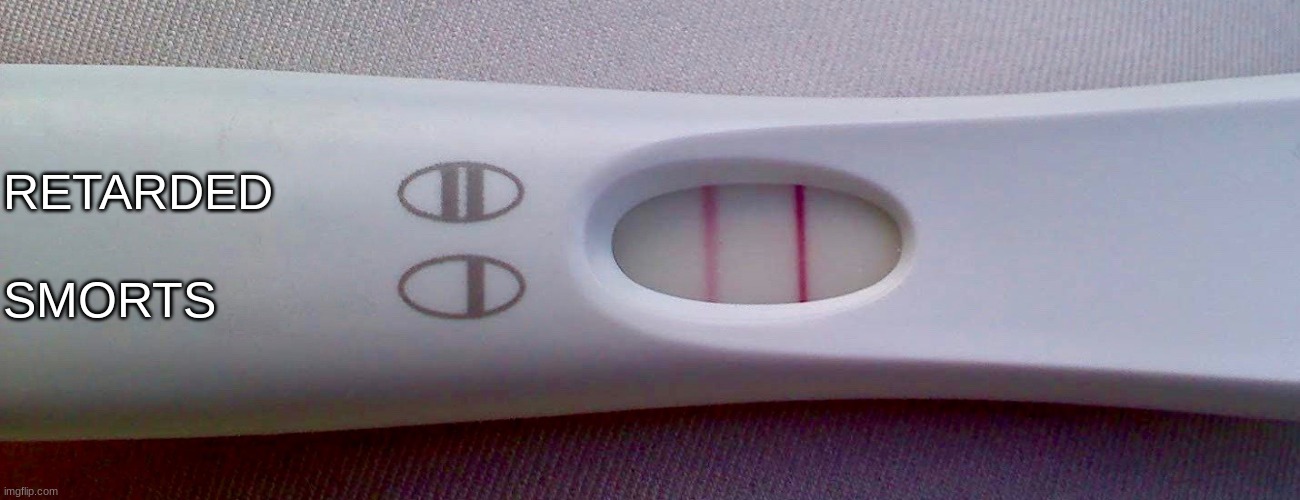 Pregnancy Test | RETARDED SMORTS | image tagged in pregnancy test | made w/ Imgflip meme maker