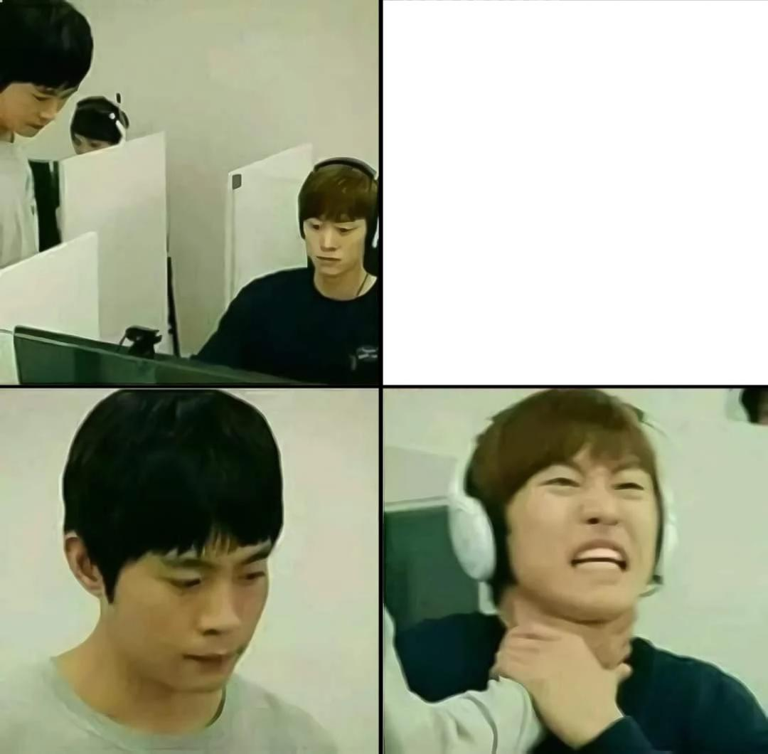 High Quality Dude Gets Strangled On Computer Blank Meme Template