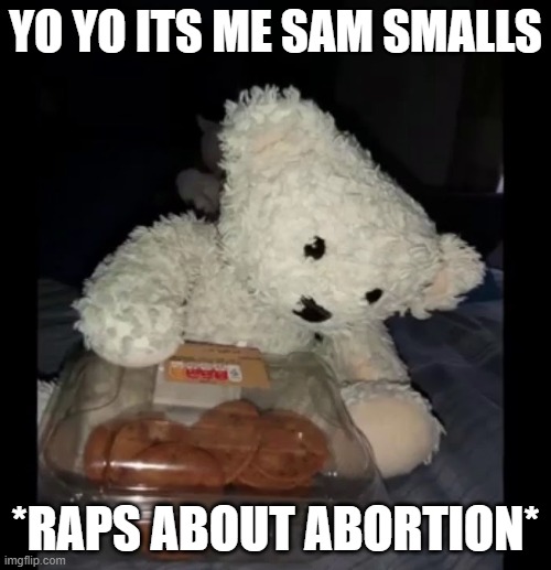 Sam smalls | YO YO ITS ME SAM SMALLS; *RAPS ABOUT ABORTION* | image tagged in idk | made w/ Imgflip meme maker