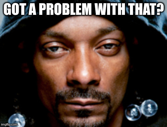 Snoop Scowl | GOT A PROBLEM WITH THAT? | image tagged in snoop scowl | made w/ Imgflip meme maker