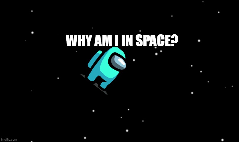 Among Us ejected | WHY AM I IN SPACE? | image tagged in among us ejected | made w/ Imgflip meme maker