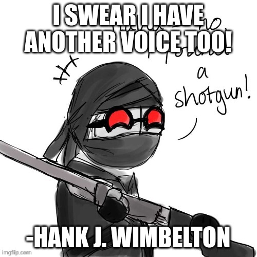 Haha, no | I SWEAR I HAVE ANOTHER VOICE TOO! -HANK J. WIMBELTON | image tagged in haha no | made w/ Imgflip meme maker