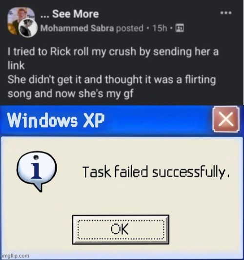 I thought of the fake Rickroll website thing but I can't come up with a  good title for this meme - Imgflip