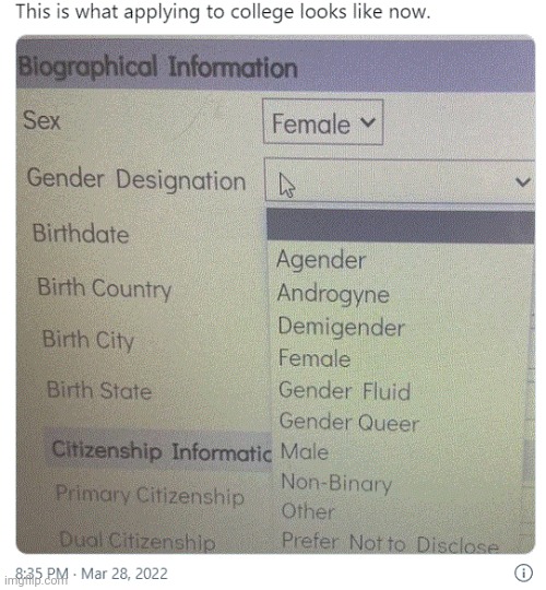 Gender Designation Mental Disorder Imgflip