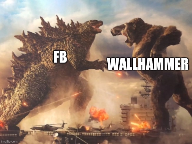 Godzilla VS. kong | FB WALLHAMMER | image tagged in godzilla vs kong | made w/ Imgflip meme maker