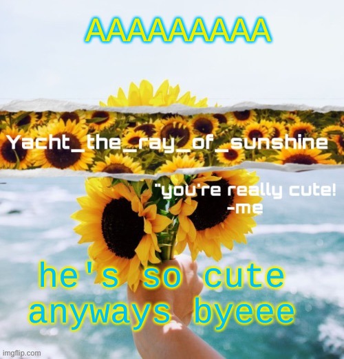 he = fon | AAAAAAAAA; he's so cute 
anyways byeee | image tagged in yacht's sunflower temp thank you suga | made w/ Imgflip meme maker