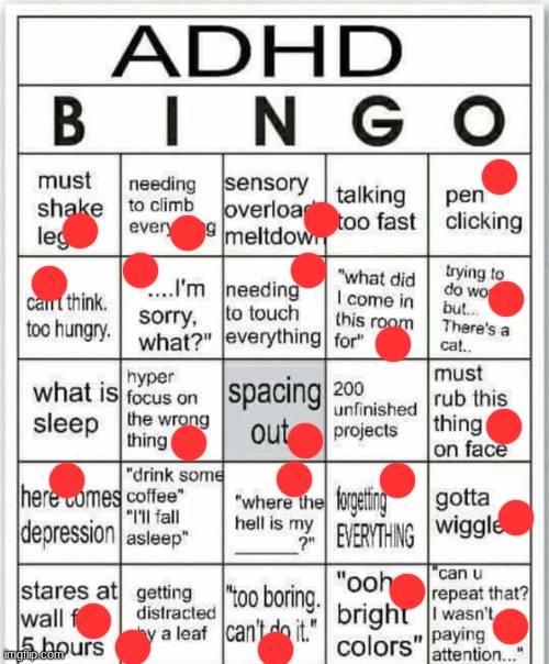 LMFAO | image tagged in adhd bingo | made w/ Imgflip meme maker