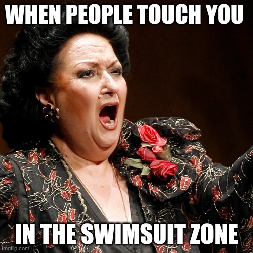 Danger Zone | WHEN PEOPLE TOUCH YOU; IN THE SWIMSUIT ZONE | image tagged in obituary picture | made w/ Imgflip meme maker