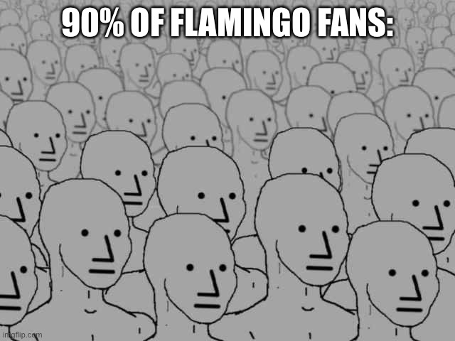 Npc crowd | 90% OF FLAMINGO FANS: | image tagged in npc crowd,roblox | made w/ Imgflip meme maker