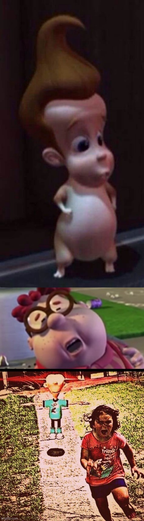 Hm | image tagged in jimmy neutron hampter,carl wheezer,t pose sheen | made w/ Imgflip meme maker