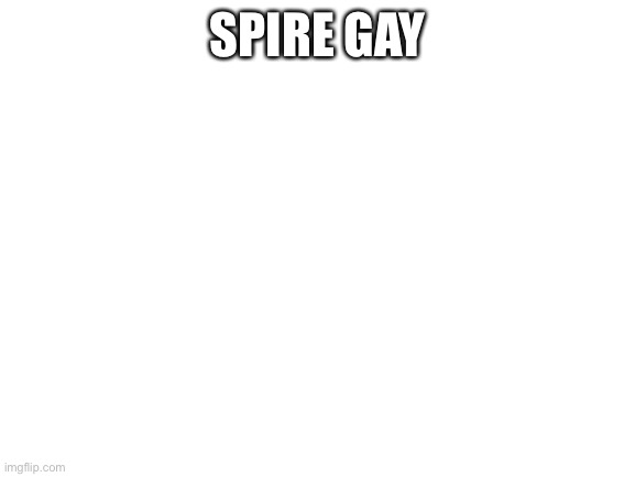 Blank White Template | SPIRE GAY | image tagged in blank white template | made w/ Imgflip meme maker