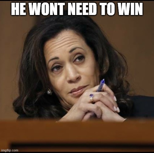 Kamala Harris  | HE WONT NEED TO WIN | image tagged in kamala harris | made w/ Imgflip meme maker