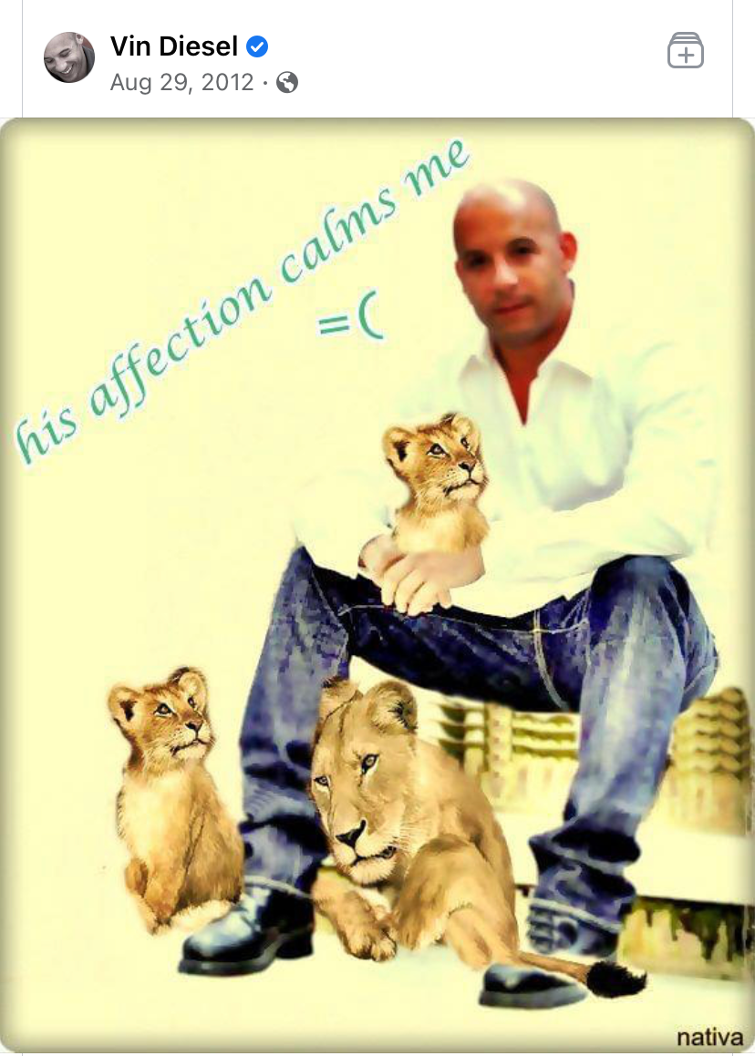 Vin Diesel lions Blank Meme Template