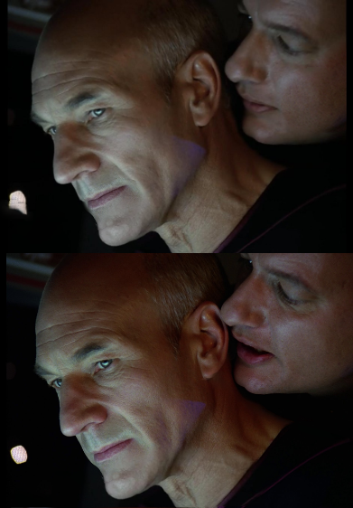 Q Whispers to Picard Blank Meme Template