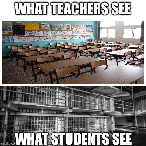 Blank Transparent Square Meme | WHAT TEACHERS SEE; WHAT STUDENTS SEE | image tagged in memes,blank transparent square | made w/ Imgflip meme maker