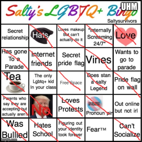 uhm..help |  UHM | image tagged in the pride bingo,lgbtq,lgbt,gay,pronouns | made w/ Imgflip meme maker