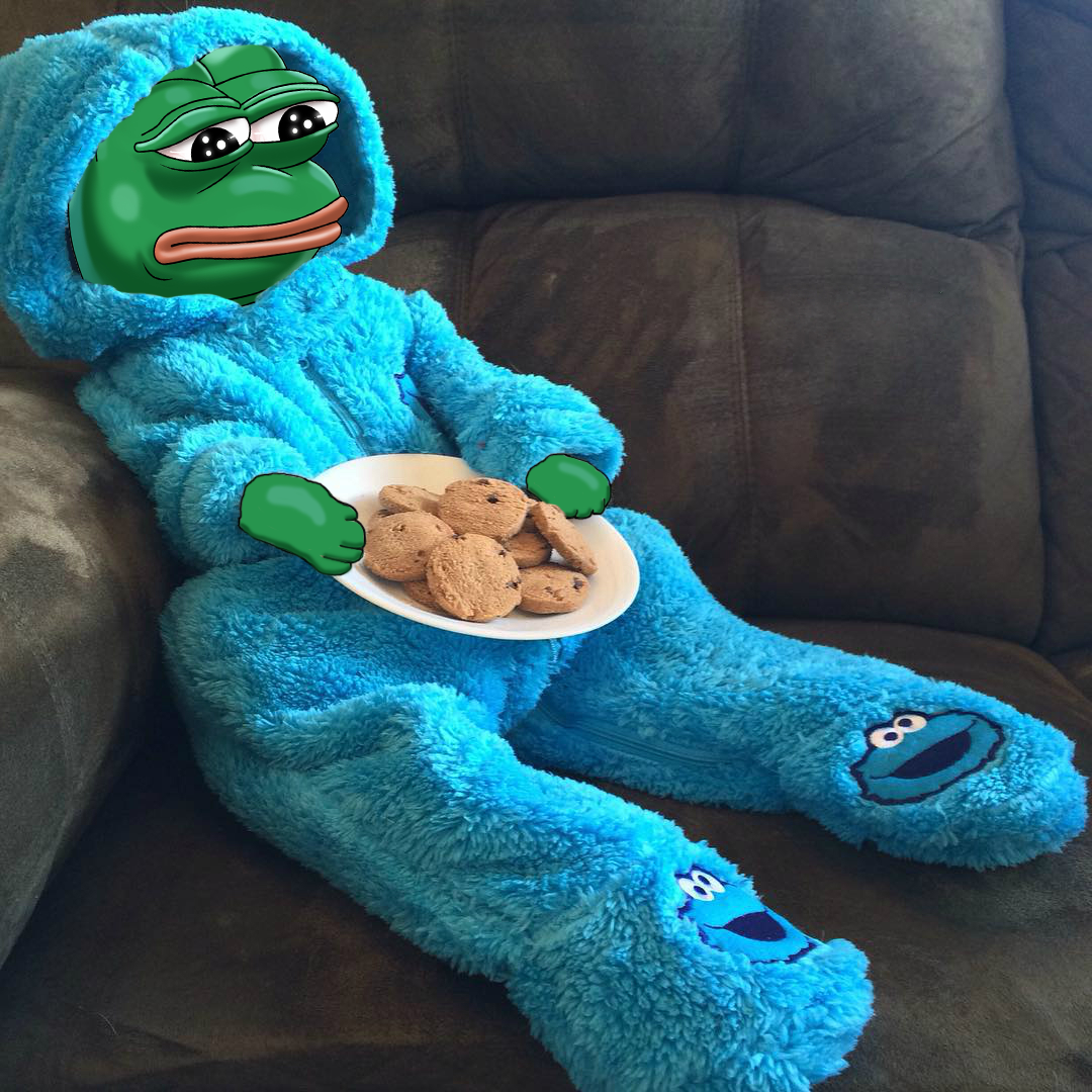 High Quality pepe cookie monster Blank Meme Template