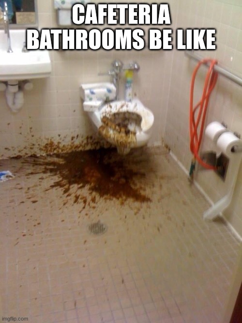 you missed... |  CAFETERIA BATHROOMS BE LIKE | image tagged in girls poop too | made w/ Imgflip meme maker