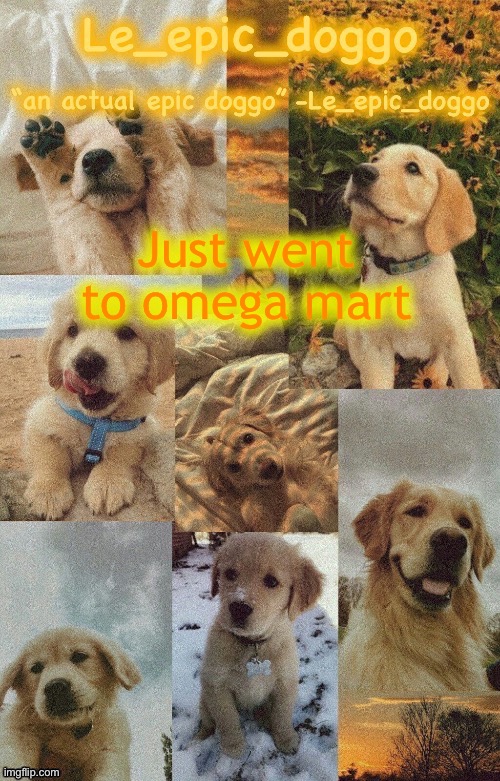 Doggo temp by doggo. Wait what that’s confusing | Just went to omega mart | image tagged in doggo temp by doggo wait what that s confusing | made w/ Imgflip meme maker