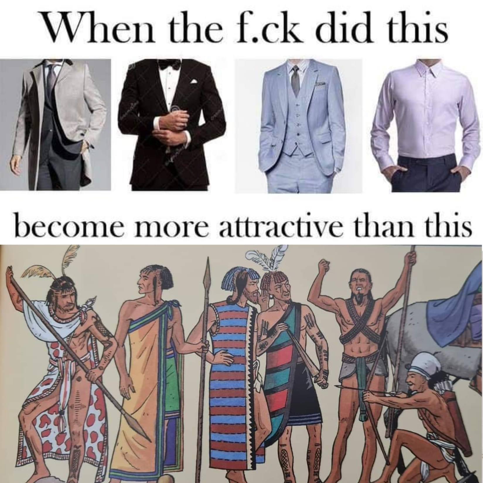 Reject suits return to sarongs Blank Meme Template