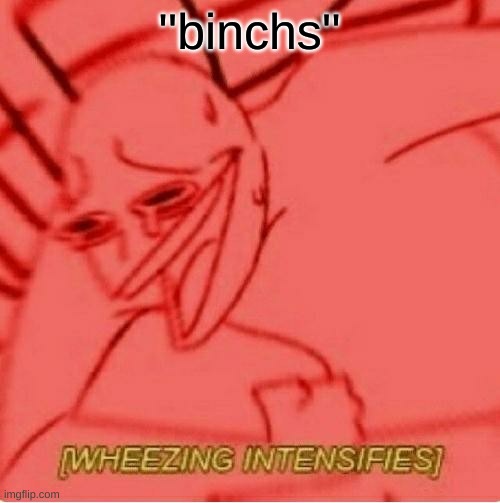 Wheeze | ''binchs'' | image tagged in wheeze | made w/ Imgflip meme maker