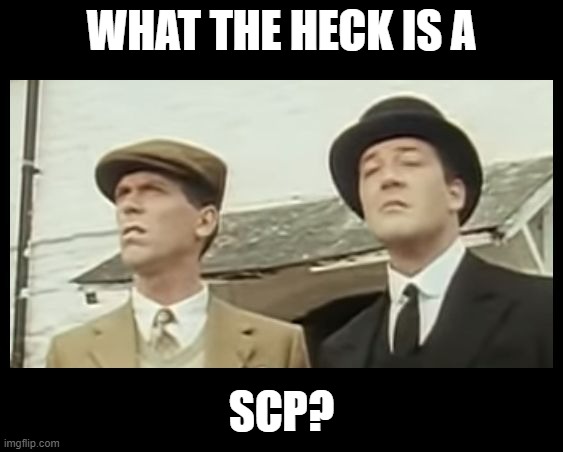 What the Heck is That, Jeeves? | WHAT THE HECK IS A SCP? | image tagged in what the heck is that jeeves | made w/ Imgflip meme maker
