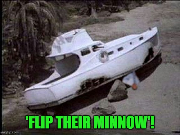 Gilligan’s Island boat | 'FLIP THEIR MINNOW'! | image tagged in gilligan s island boat | made w/ Imgflip meme maker