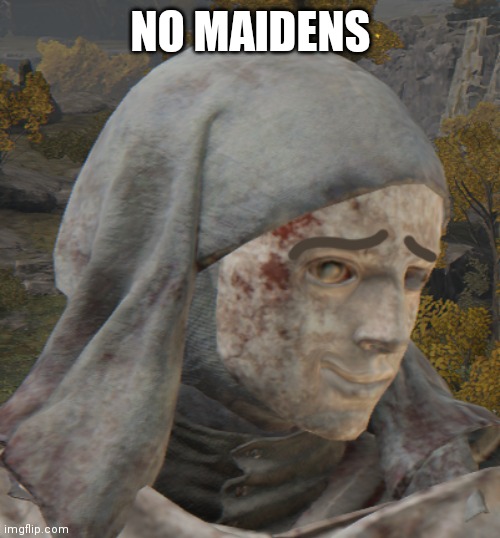 no maidens? | NO MAIDENS | image tagged in no maidens | made w/ Imgflip meme maker
