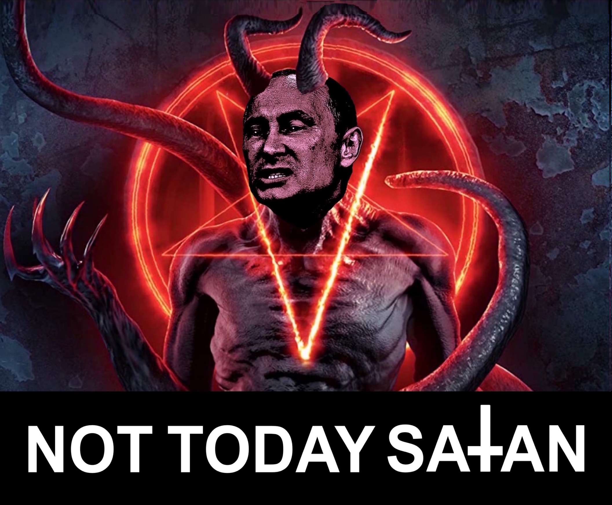 Not Today Satan meme Blank Meme Template