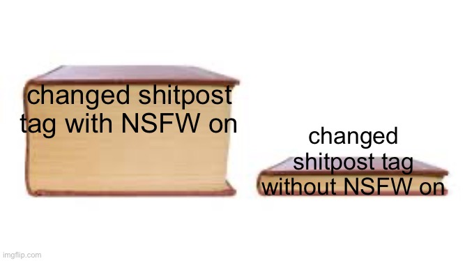 veterans will renember | changed shitpost tag with NSFW on; changed shitpost tag without NSFW on | image tagged in changed shitpost,i guess | made w/ Imgflip meme maker