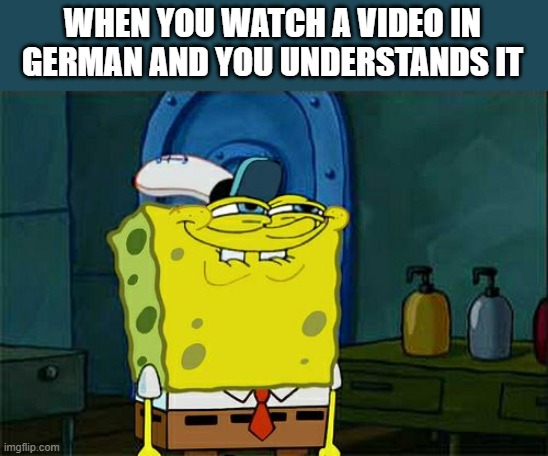 no offenscht it est fairescht | WHEN YOU WATCH A VIDEO IN GERMAN AND YOU UNDERSTANDS IT | image tagged in memes,don't you squidward | made w/ Imgflip meme maker