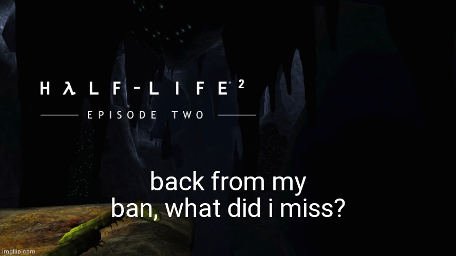 good thing donald only gave me an 8 hour ban, and not like little boy olympian. | back from my ban, what did i miss? | image tagged in h lf-life 2 ep2 | made w/ Imgflip meme maker