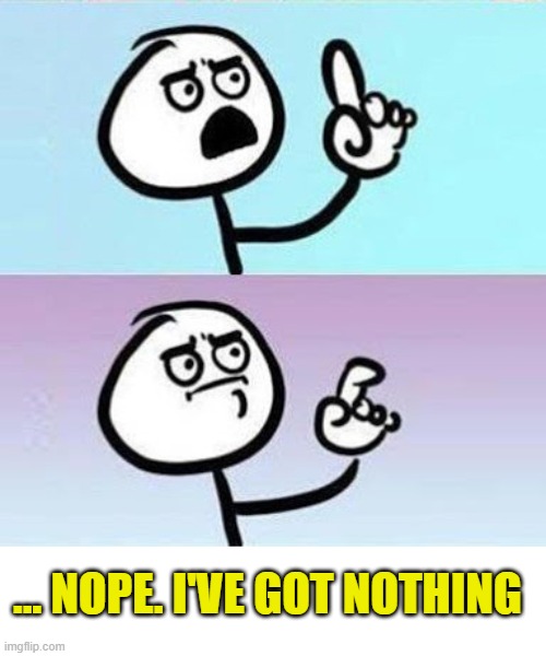Good Point | ... NOPE. I'VE GOT NOTHING | image tagged in good point | made w/ Imgflip meme maker