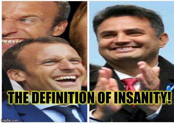 Emmanuel Macron | THE DEFINITION OF INSANITY! | image tagged in emmanuel macron,france,election,not my president,hypocrites,narcissism | made w/ Imgflip meme maker