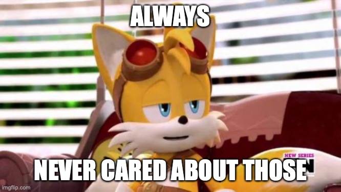 Scumbag Tails | ALWAYS NEVER CARED ABOUT THOSE | image tagged in scumbag tails | made w/ Imgflip meme maker