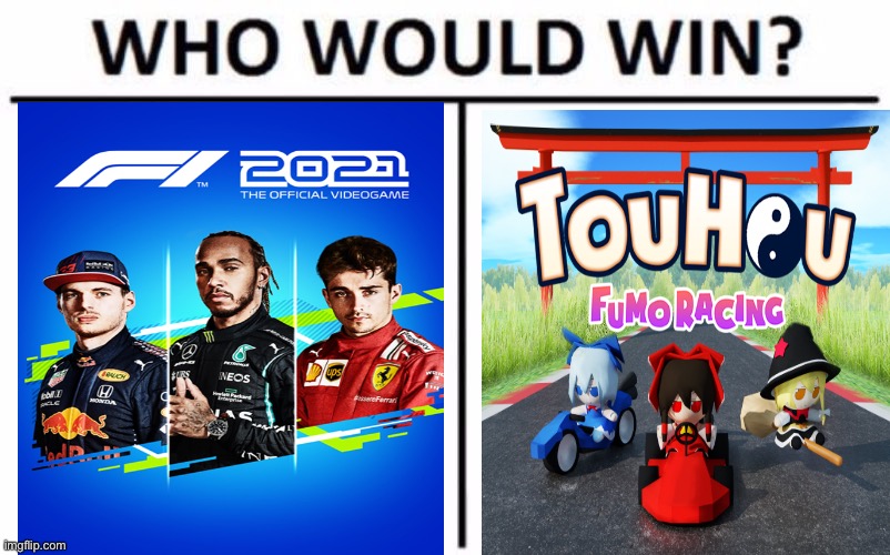 Who would win? (Racing video games edition) | image tagged in memes,who would win,funny memes,funny,true,f1 | made w/ Imgflip meme maker