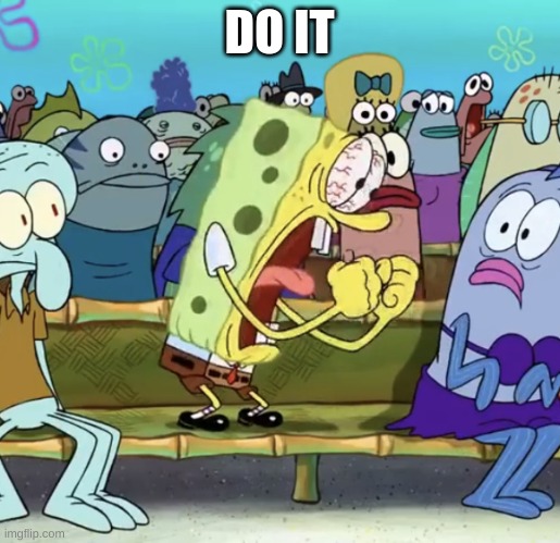 Spongebob Yelling | DO IT | image tagged in spongebob yelling | made w/ Imgflip meme maker