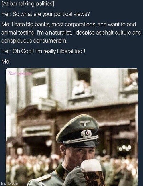 oof | image tagged in nazi,liberals | made w/ Imgflip meme maker