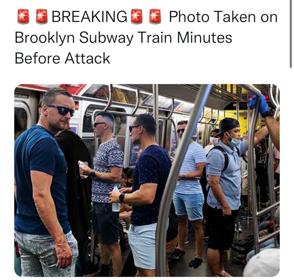 Photo taken on Brooklyn Subway minutes before attack. | image tagged in feds,psyop,federal bureau of idiots,men in black,brooklyn,alphabet bois | made w/ Imgflip meme maker