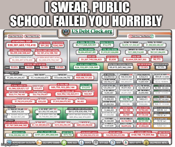 I SWEAR, PUBLIC SCHOOL FAILED YOU HORRIBLY | made w/ Imgflip meme maker