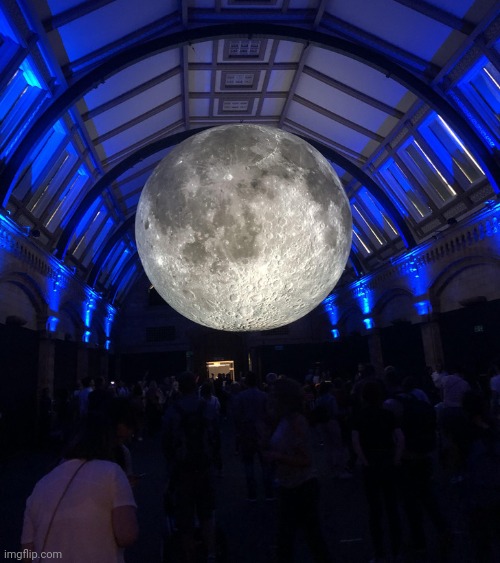 Model of the Moon in the Museum of Natural History | image tagged in space,well yes but actually no,museum,exhibit | made w/ Imgflip meme maker