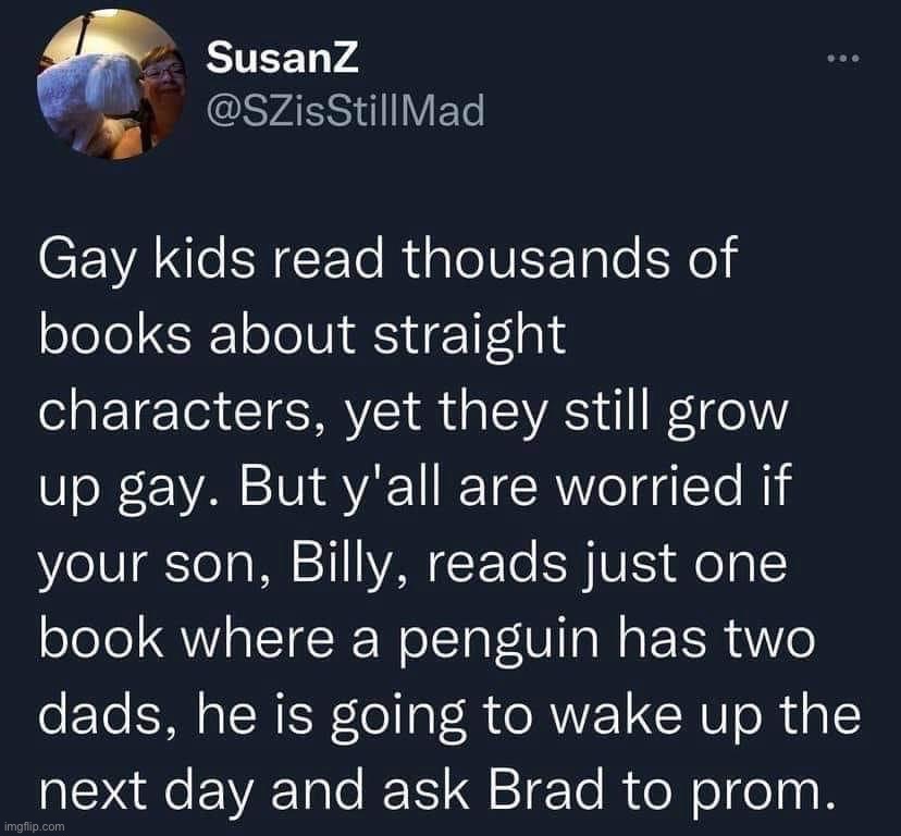 Gay kids read thousands of books about straight characters | image tagged in gay kids read thousands of books about straight characters,gay,straight,lgbtq,lgbt,conservative logic | made w/ Imgflip meme maker