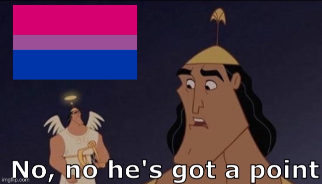 Bisexual flag no no he’s got a point Blank Meme Template