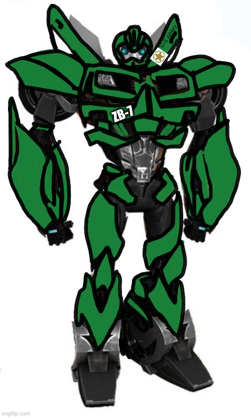 Transformers Prime Autobot US Army ZB-7 Bumblebee | U.S ARMY; ZB-7 | image tagged in transformers prime | made w/ Imgflip meme maker