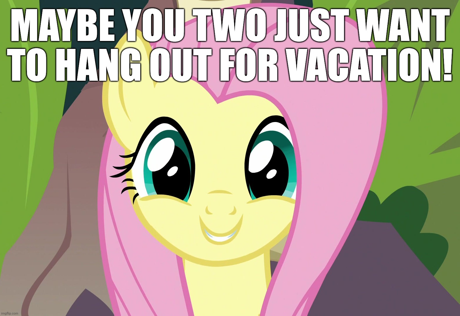 MAYBE YOU TWO JUST WANT TO HANG OUT FOR VACATION! | made w/ Imgflip meme maker