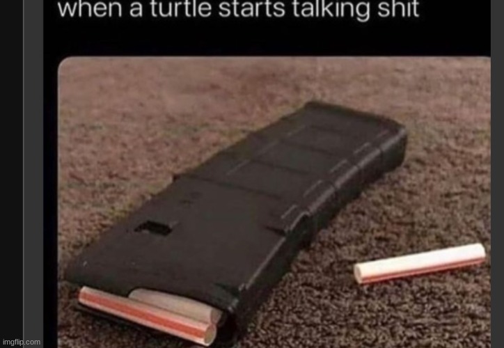 When a turtle starts talking sh*t | image tagged in memes,ar-15,plastic straws | made w/ Imgflip meme maker